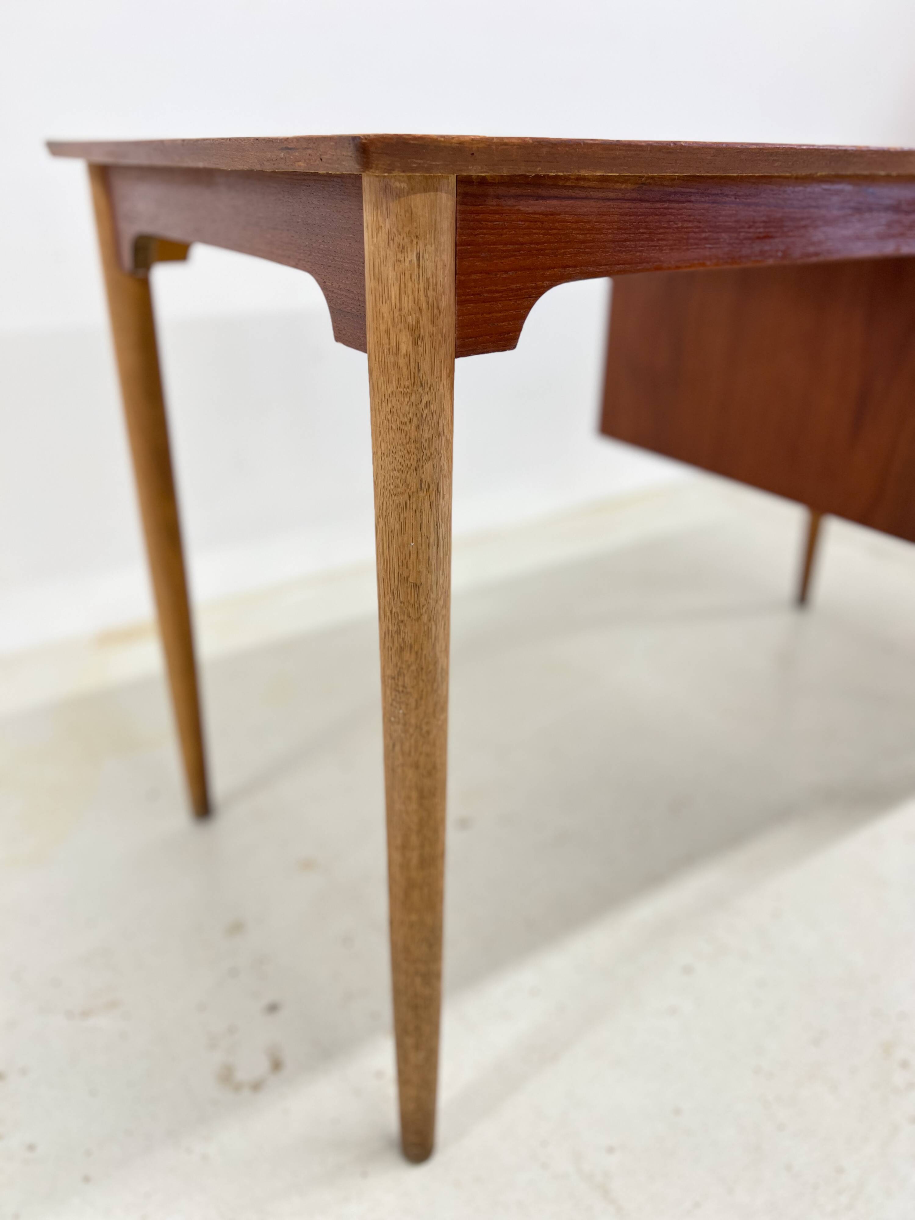 Danish Petite Teak & Beech Desk, 1950s.