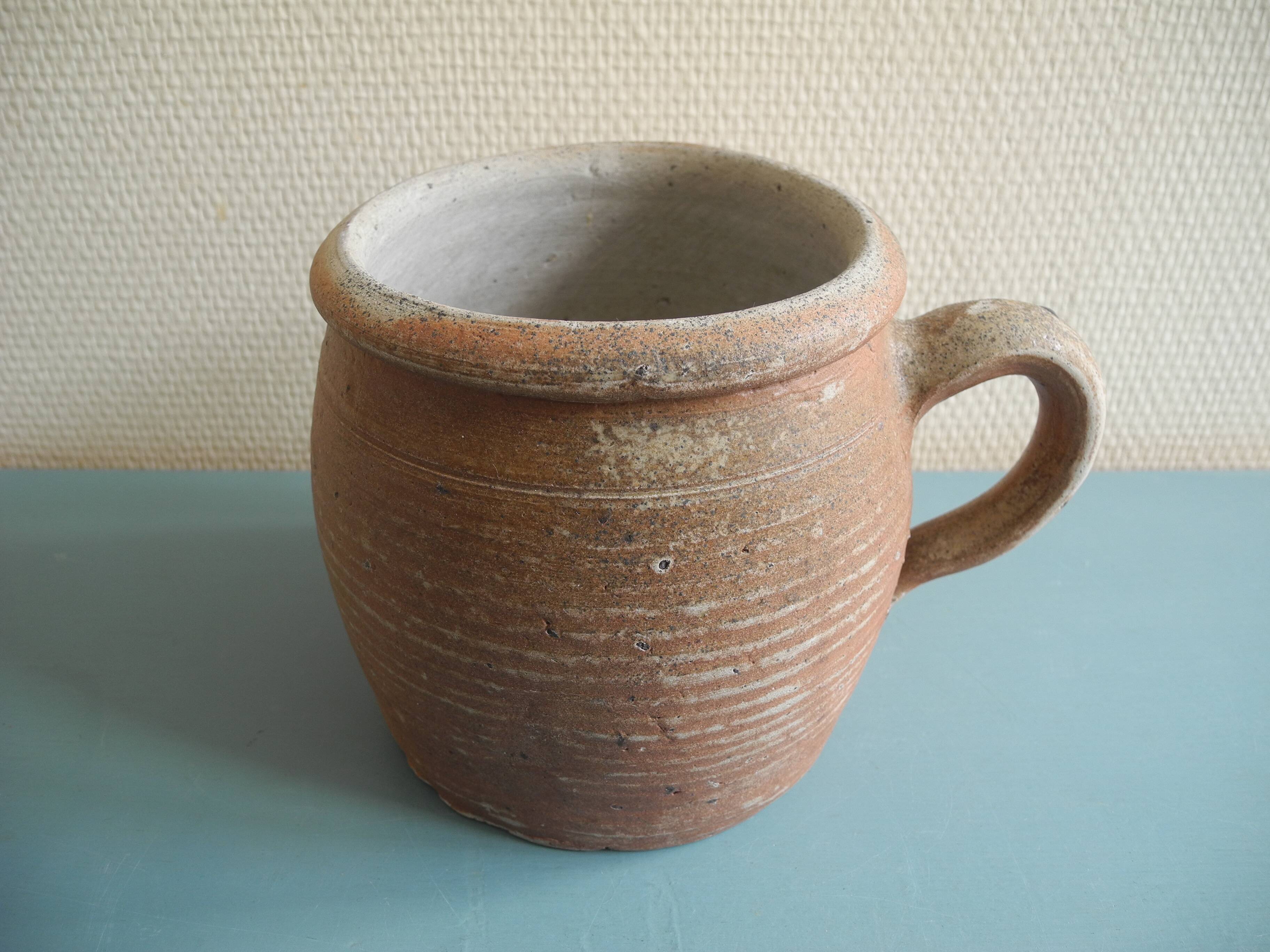 old glazed stoneware pot rustic decor