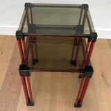 2 vintage nesting tables 1980