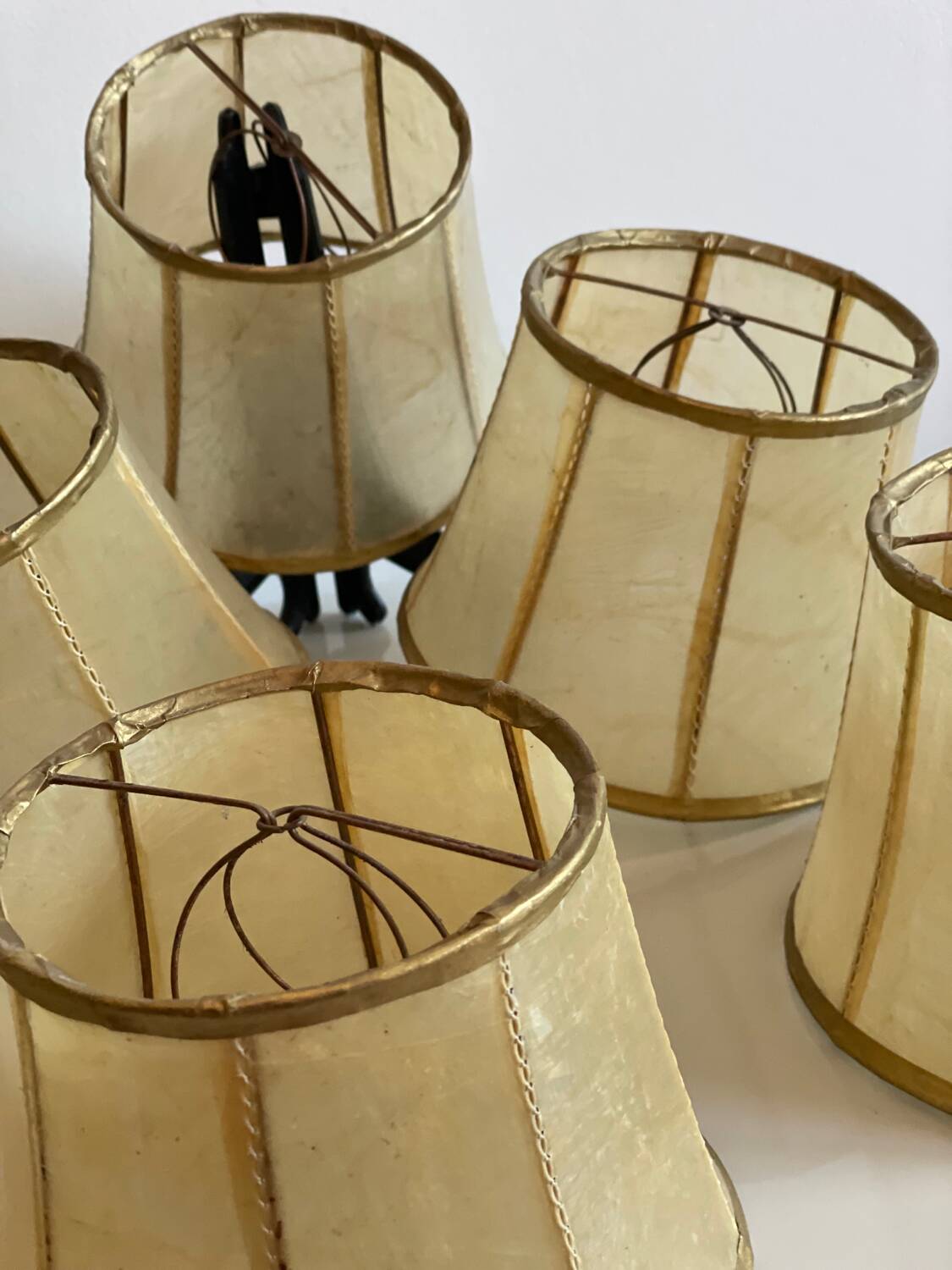 7 leather lampshades, 1960-1970
