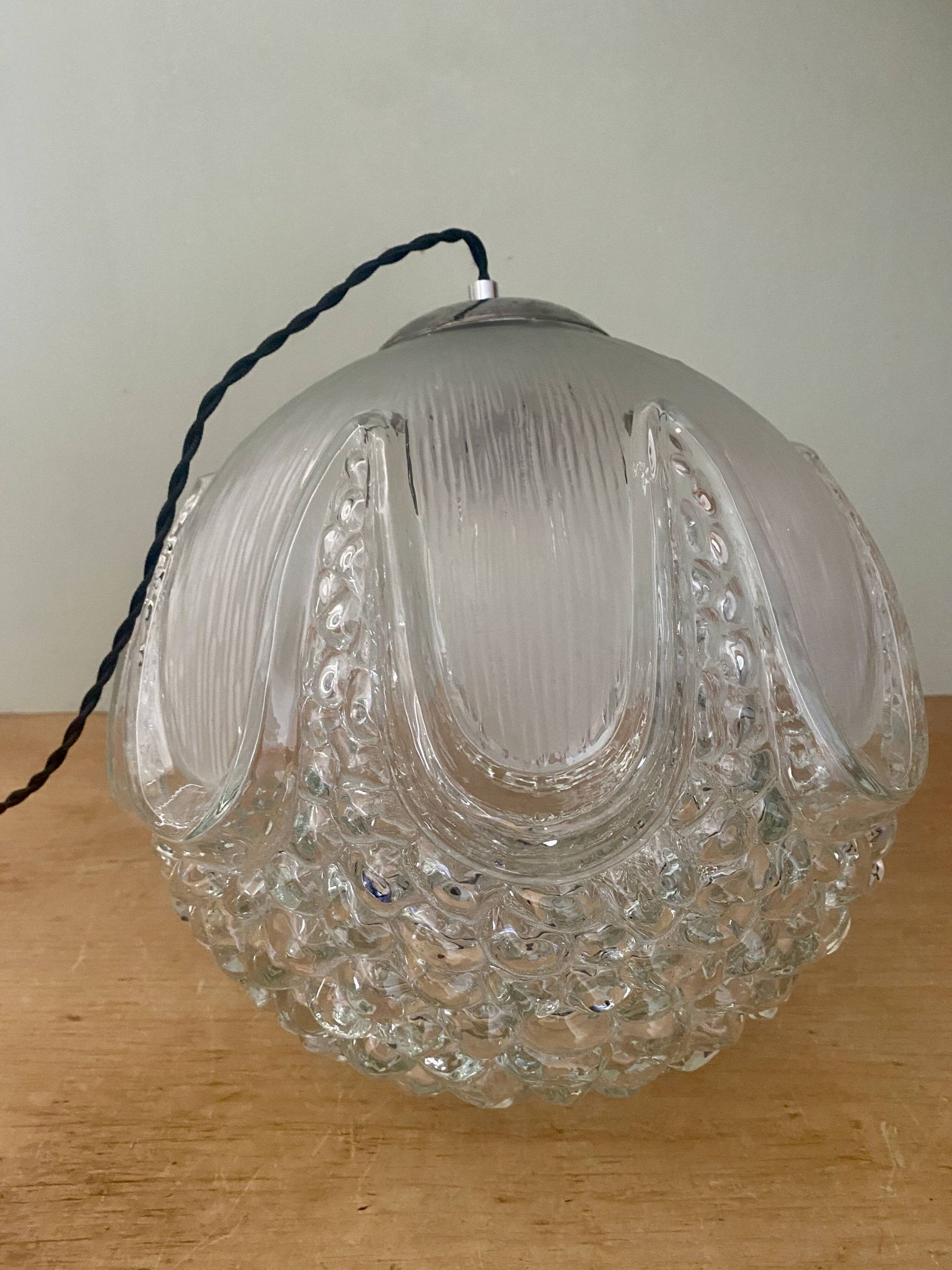 Baladeuse globe vintage en verre XL
