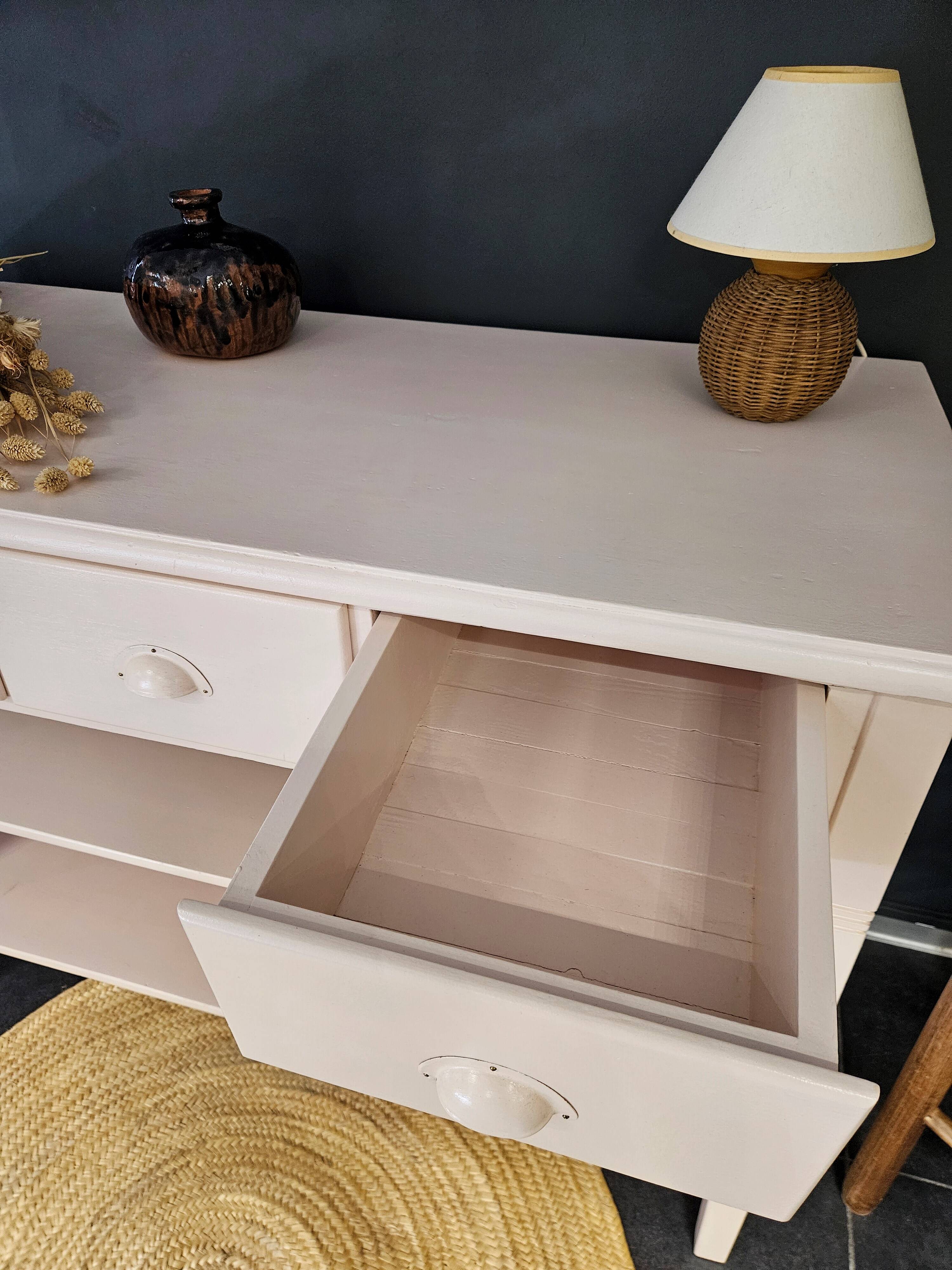 Powder pink chest of drawers