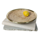Round rattan and brass bowl, Italy 1970s, Gabriella Crespi style