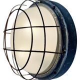 Industrial Grey Wall Light with Milk Glass from Elektrosvit, 1970s