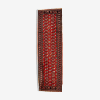 Vintage carpet Uzbek Bukhara handmade 83cm x275cm 1960s, 1C739