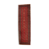 Vintage carpet Uzbek Bukhara handmade 83cm x275cm 1960s, 1C739