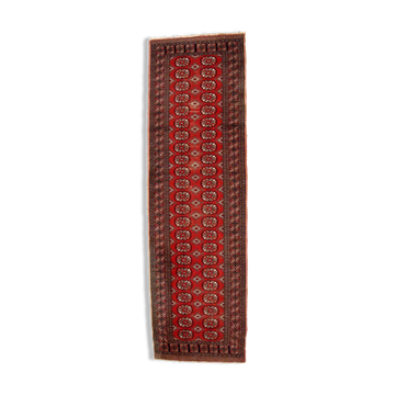 Vintage carpet Uzbek Bukhara handmade 83cm x275cm 1960s, 1C739