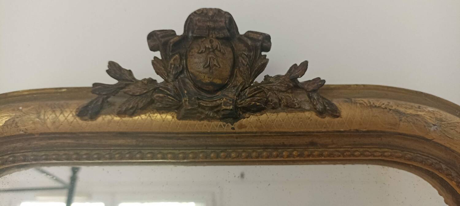 Louis-Philippe gilded mirror with pediment