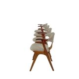 Suite de 4 chaises vintage en corne de vache - Louis van Teeffelen, tissu De Ploeg