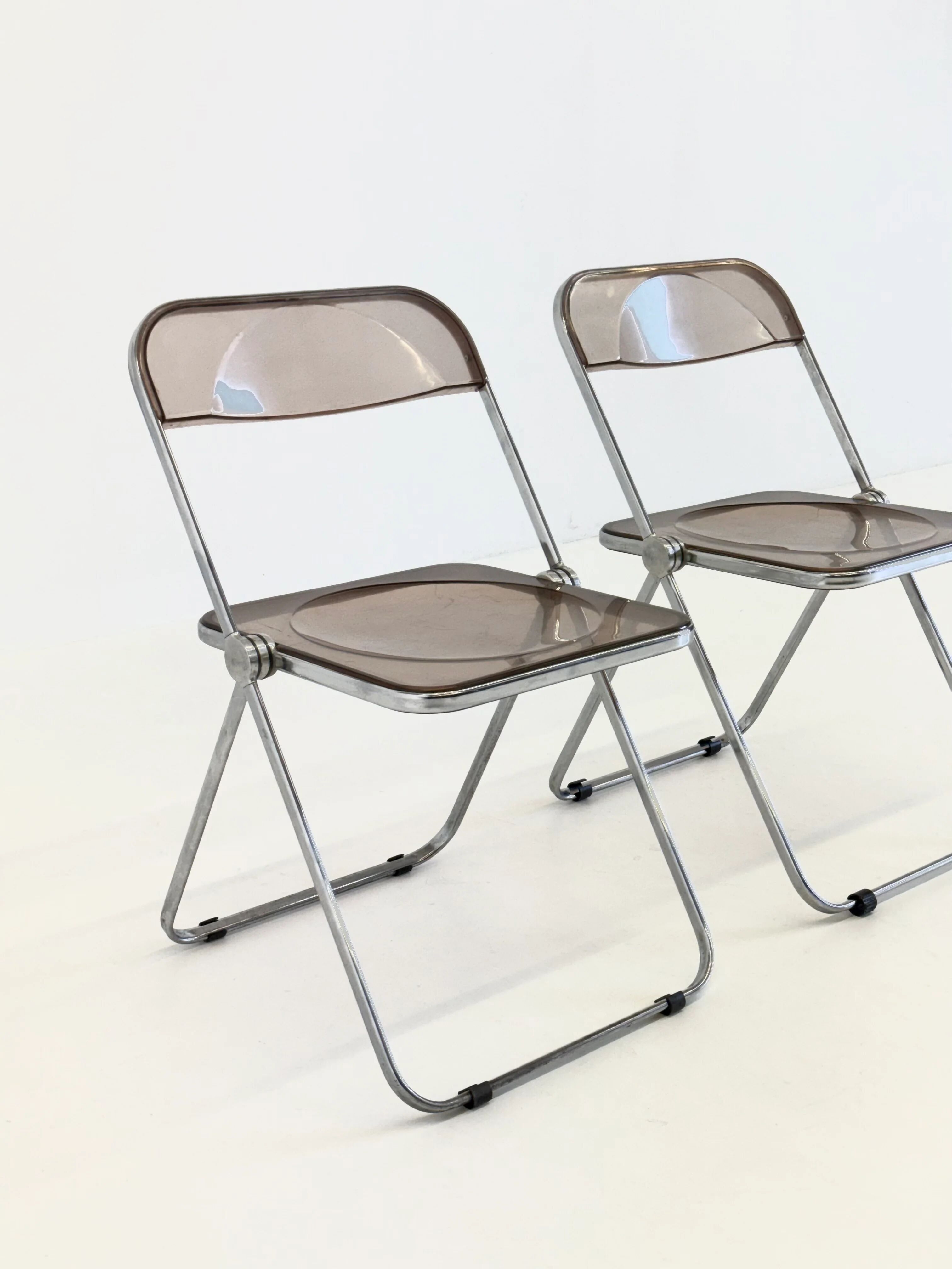 Set of 2 Plia folding chairs for Anonima Castelli by Giancarlo Piretti