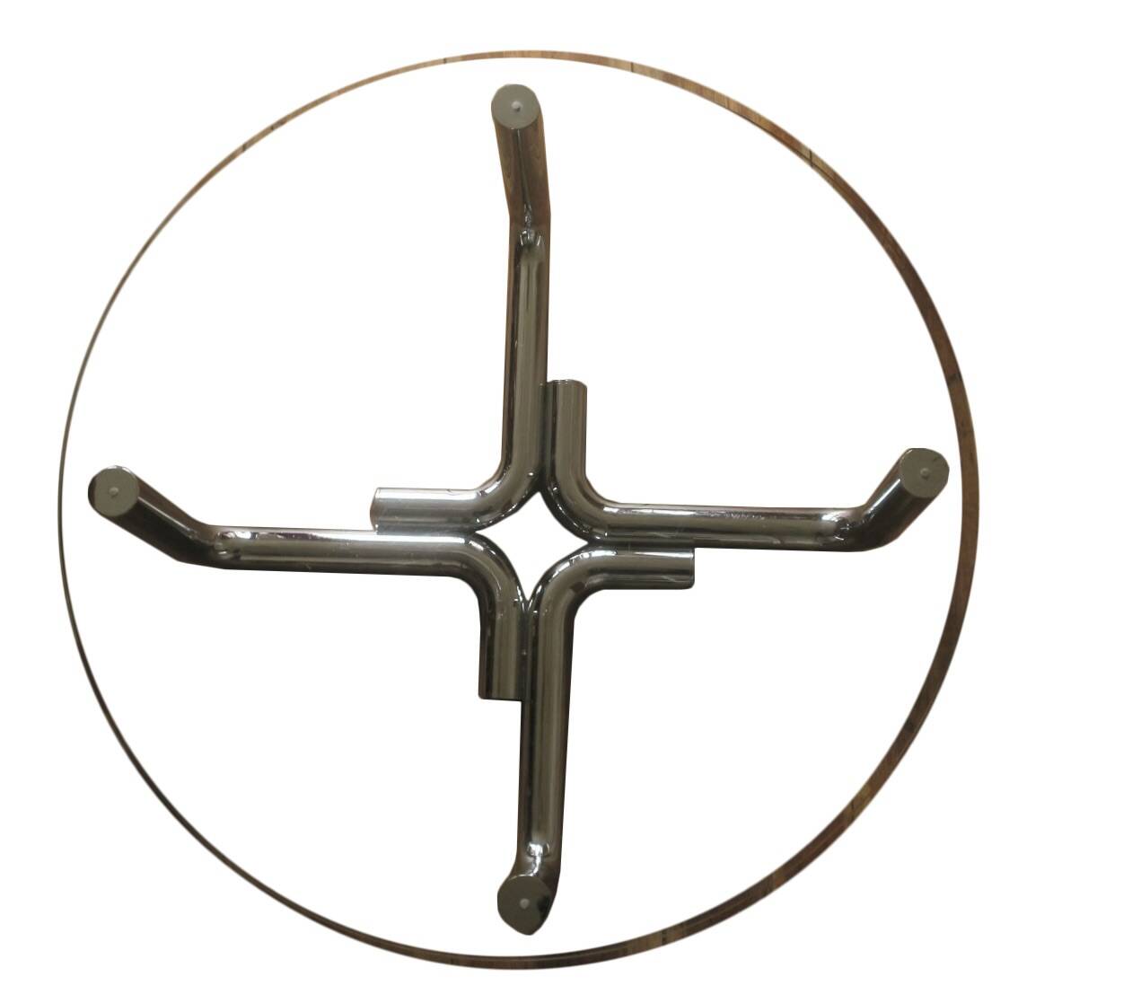 Tubular steel and glass coffee table, 1960s