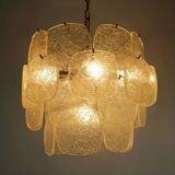 Mid century pendant light with 30 acrylic discs like ice glass 1960s 1970s