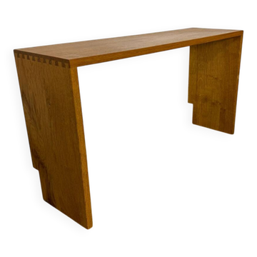 Magnifique banc d'entrée minimaliste en bois, de belle facture, années 1970