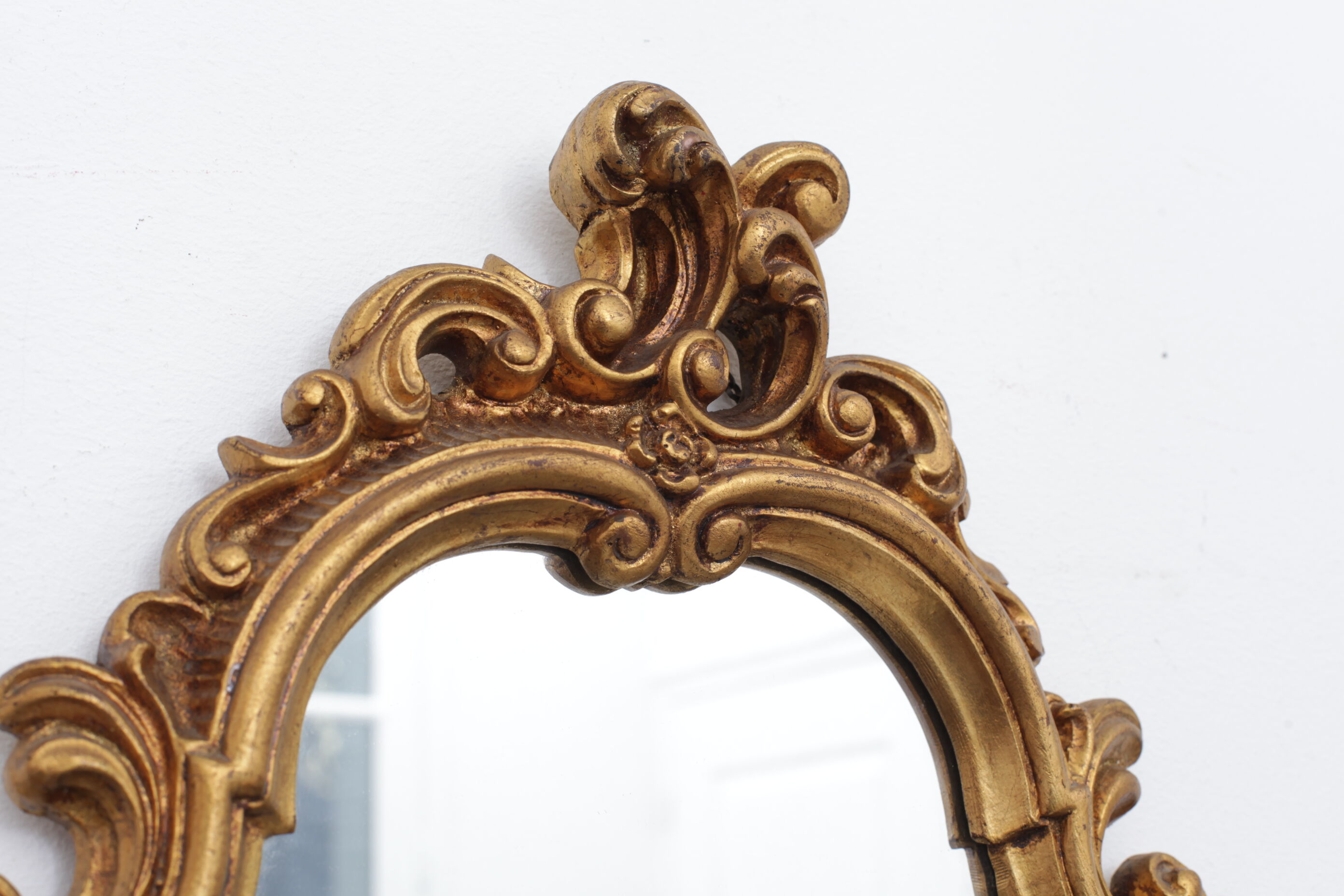 Mirror rockery gilded wood with gold leaf, 82x53 cm