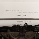 Japy portable typewriter 1960s army green like new