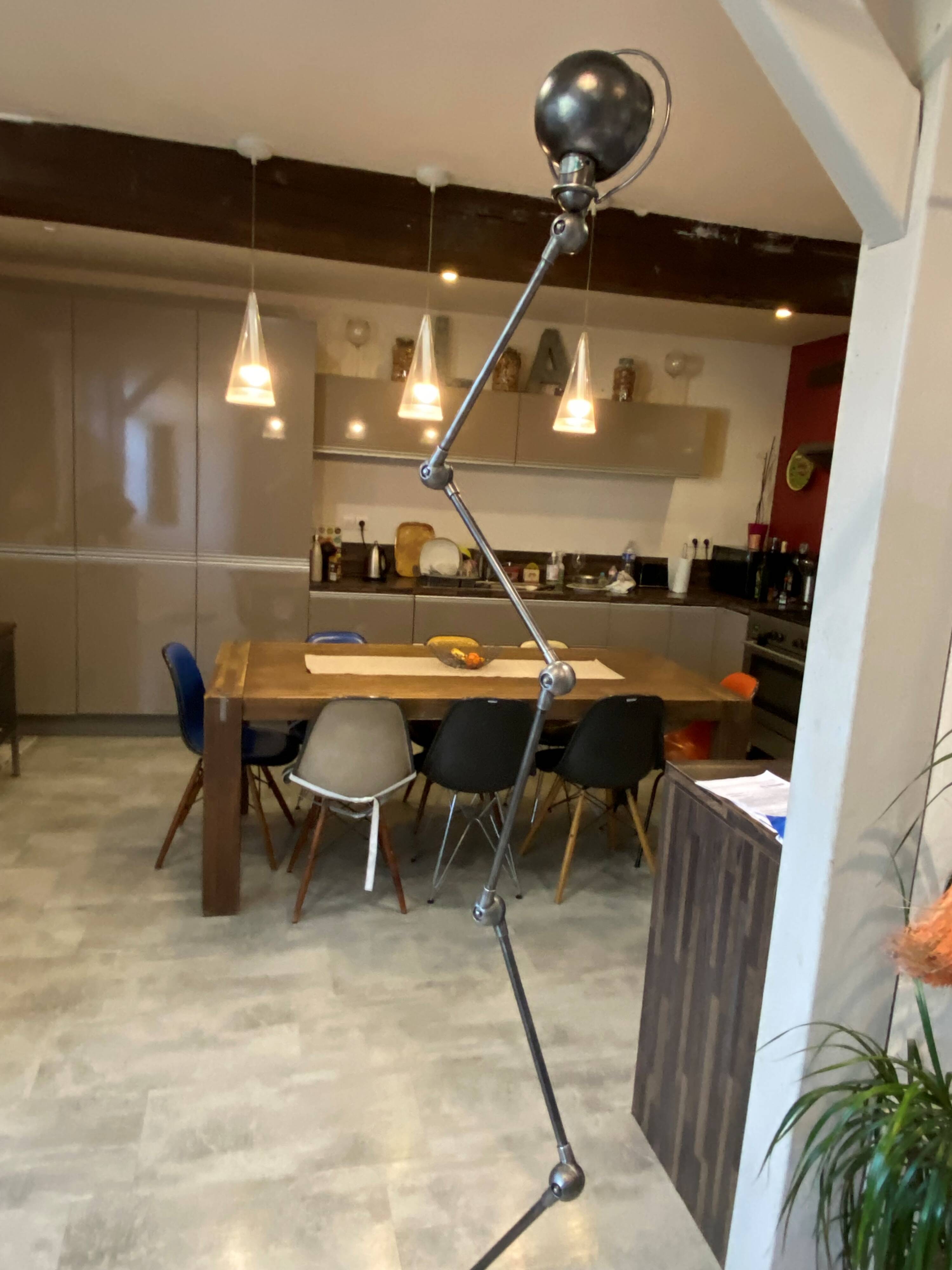 Jielde floor lamp with 5 arms, 40cm, vintage industrial graphite.