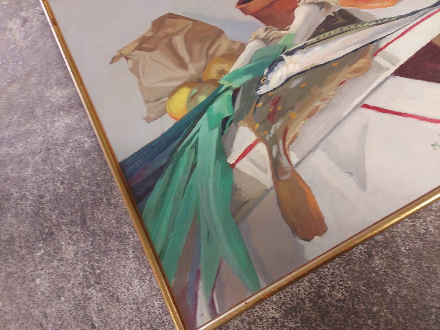 Painting, oil on canvas still life, Michel Mercier