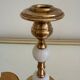 60s gold alabaster metal candlesticks