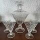 Port carafe in bohemian cut crystal and its 4 Glasses