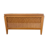 Wood and rattan toy chest