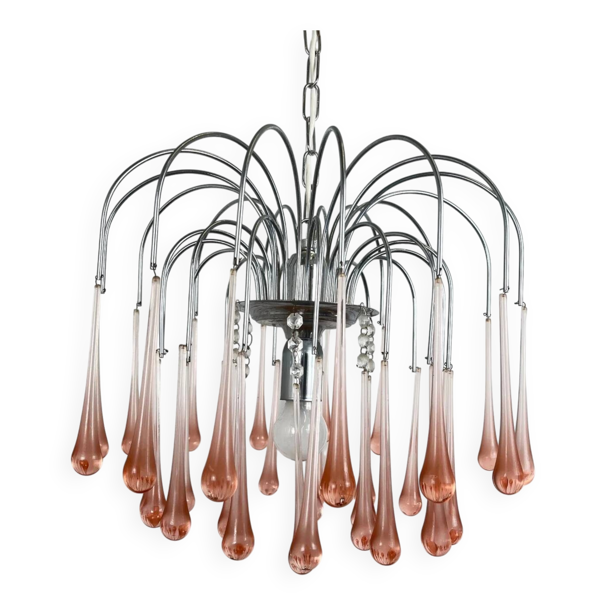Vintage Murano blown glass chandelier – Italy, 1970s
