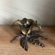 Brass flower candle holder