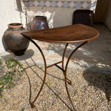 Artisanal wrought iron console table