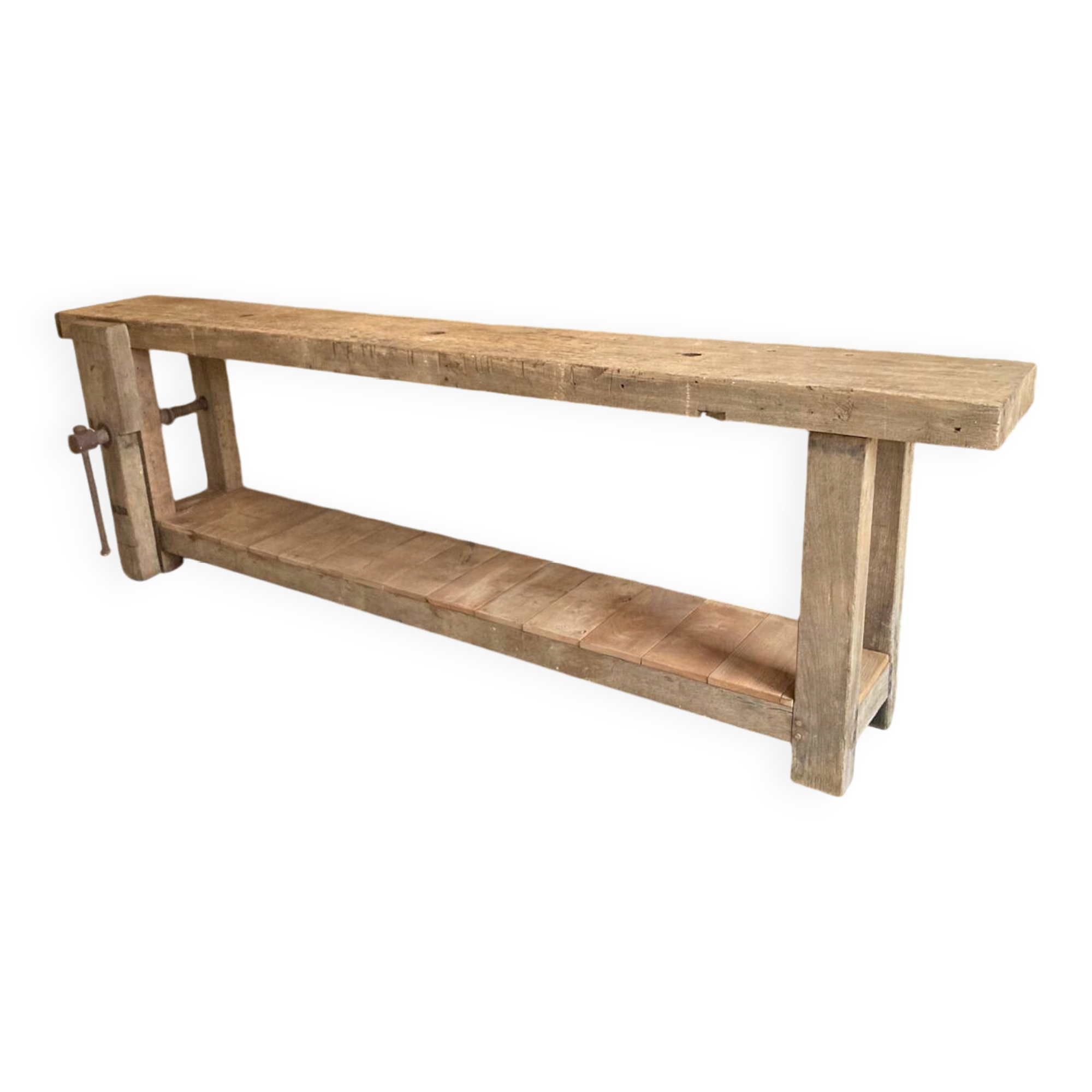 XXL solid oak console workbench