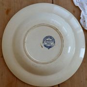 Antique blue ironstone deep plate – Grand Dépôt Émile Bourgeois