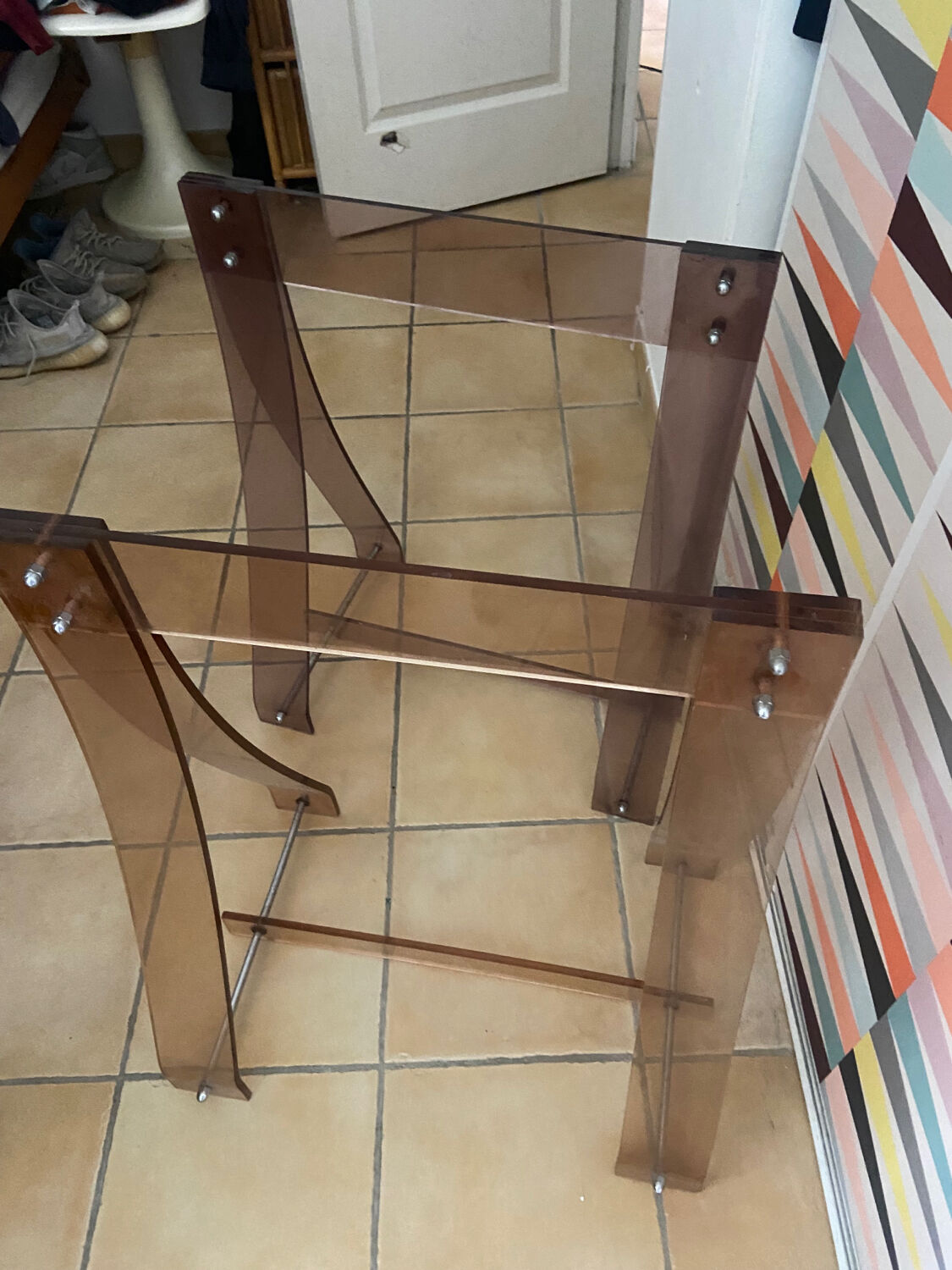 Pair of altuglas trestles by Marcello Gacita and Pierre Tiberi