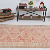 Geometric handmade oushak rug 226x121cm