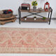 Geometric handmade oushak rug 226x121cm