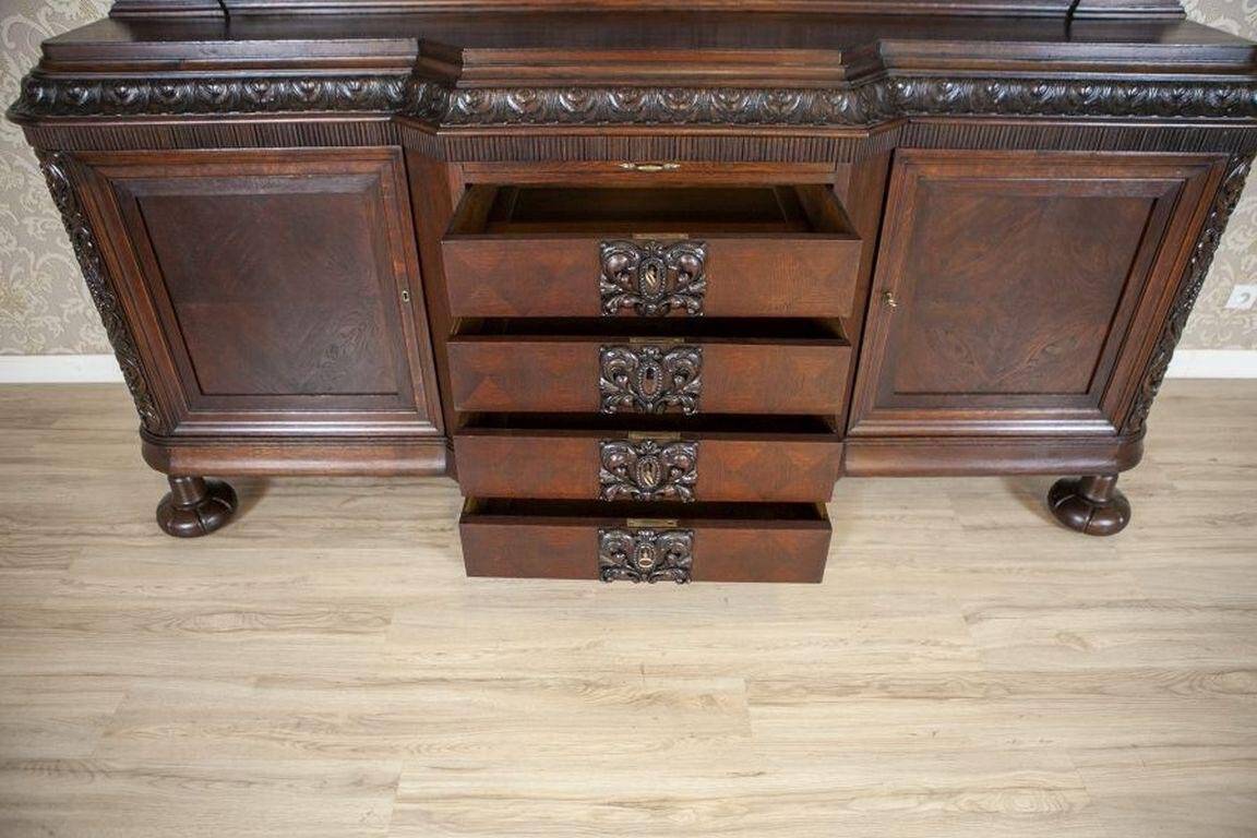 Interwar Oak Sideboard in Dark Brown, 1930s