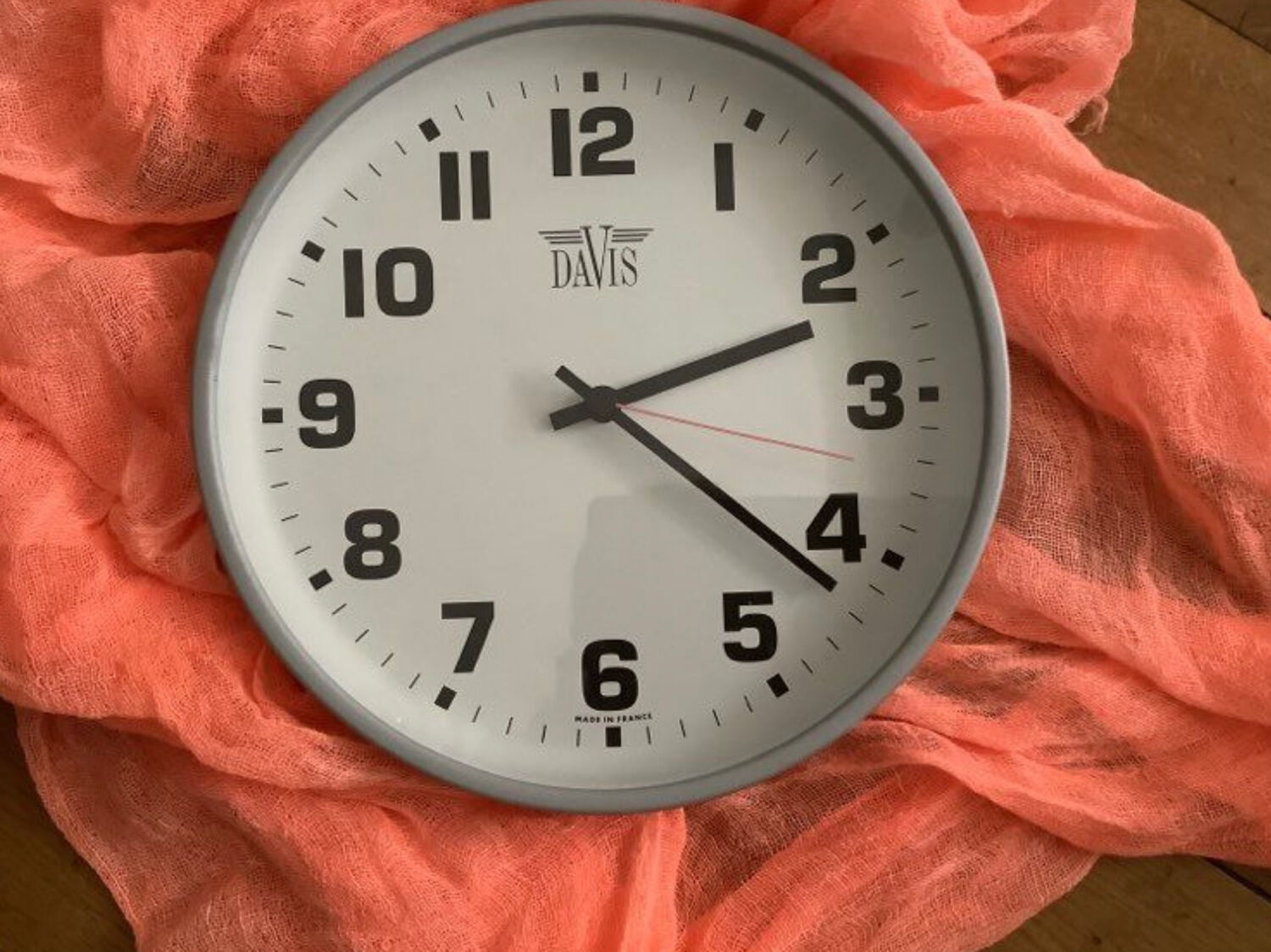 Davis design clock with large black numerals