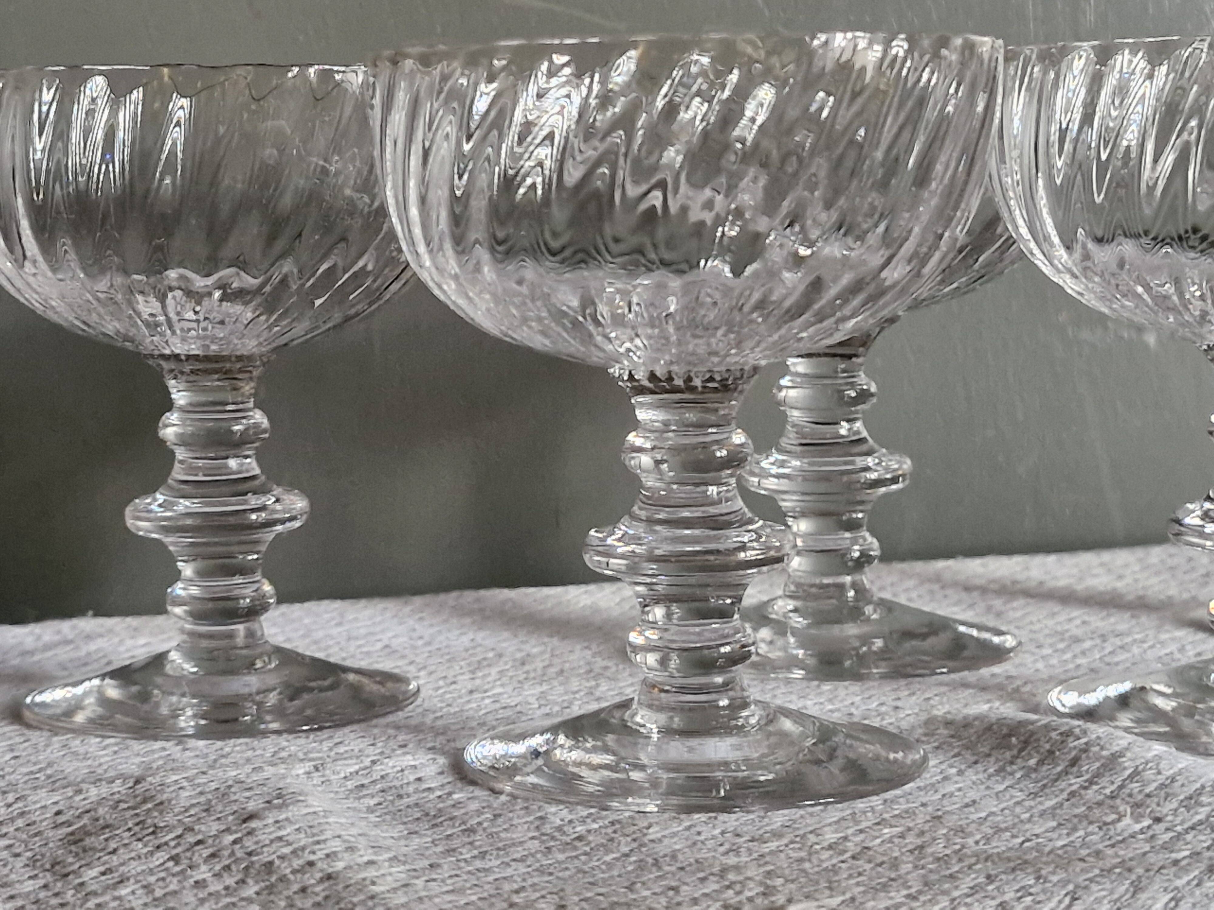 11 crystal champagne coupes - late 19th century