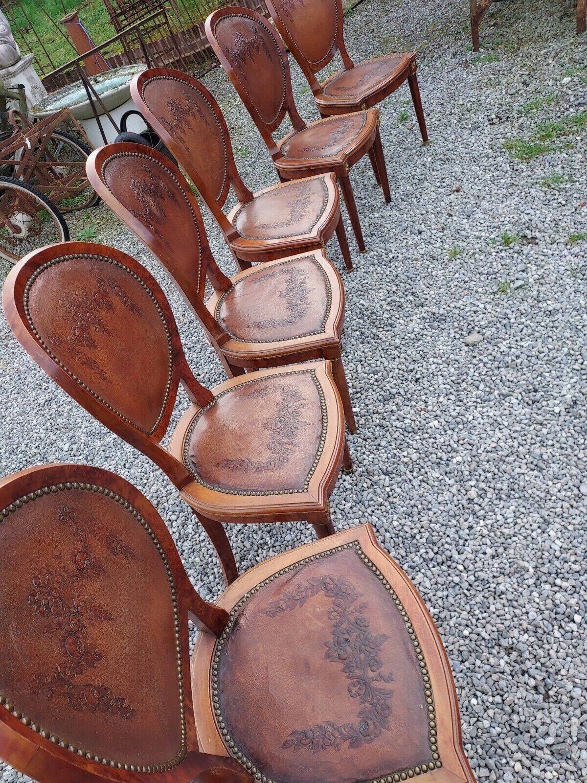 Chaises style Louis XVI en acajou x 6