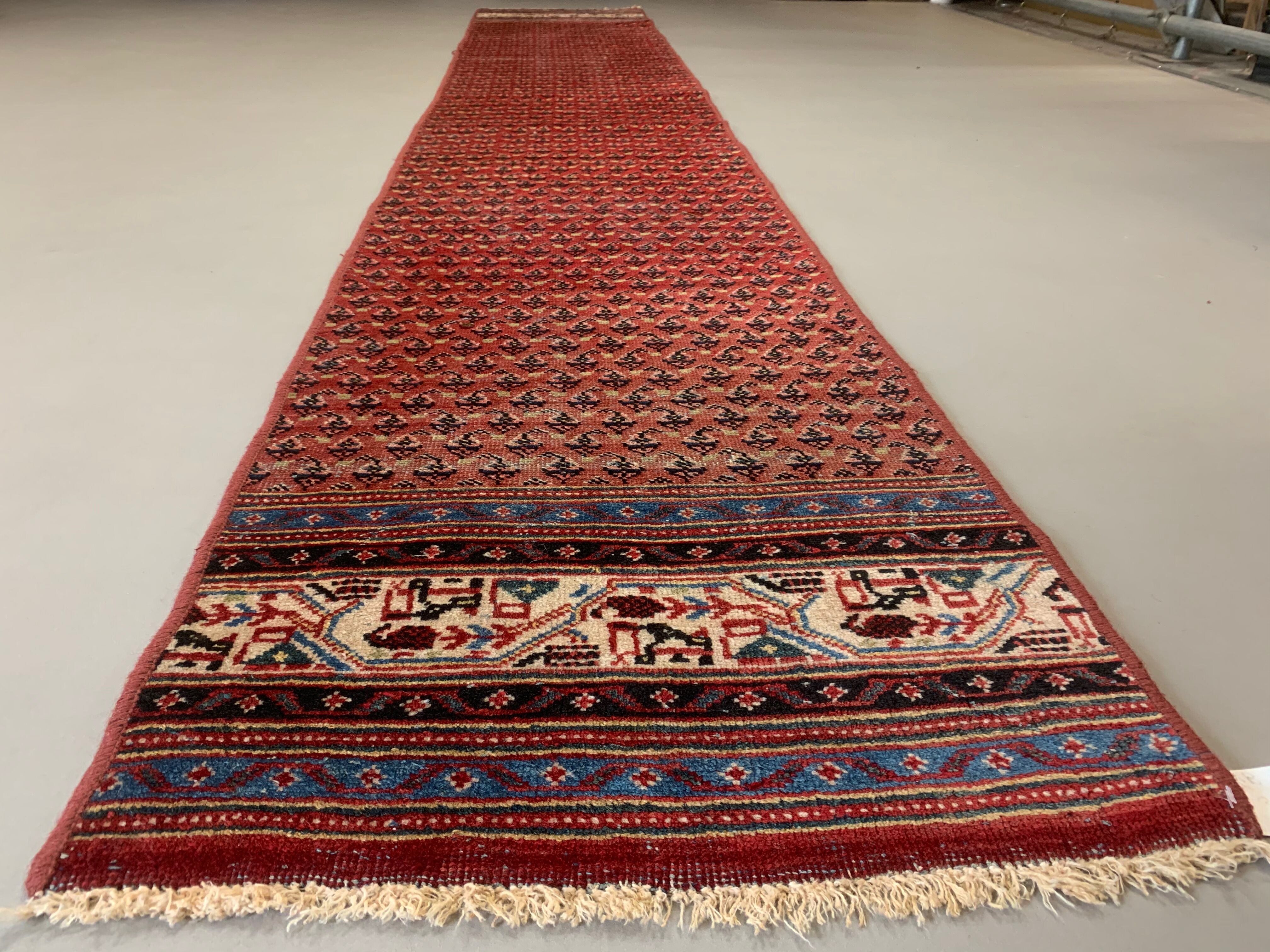 Tribal runner 366x60 cm veg dye wool