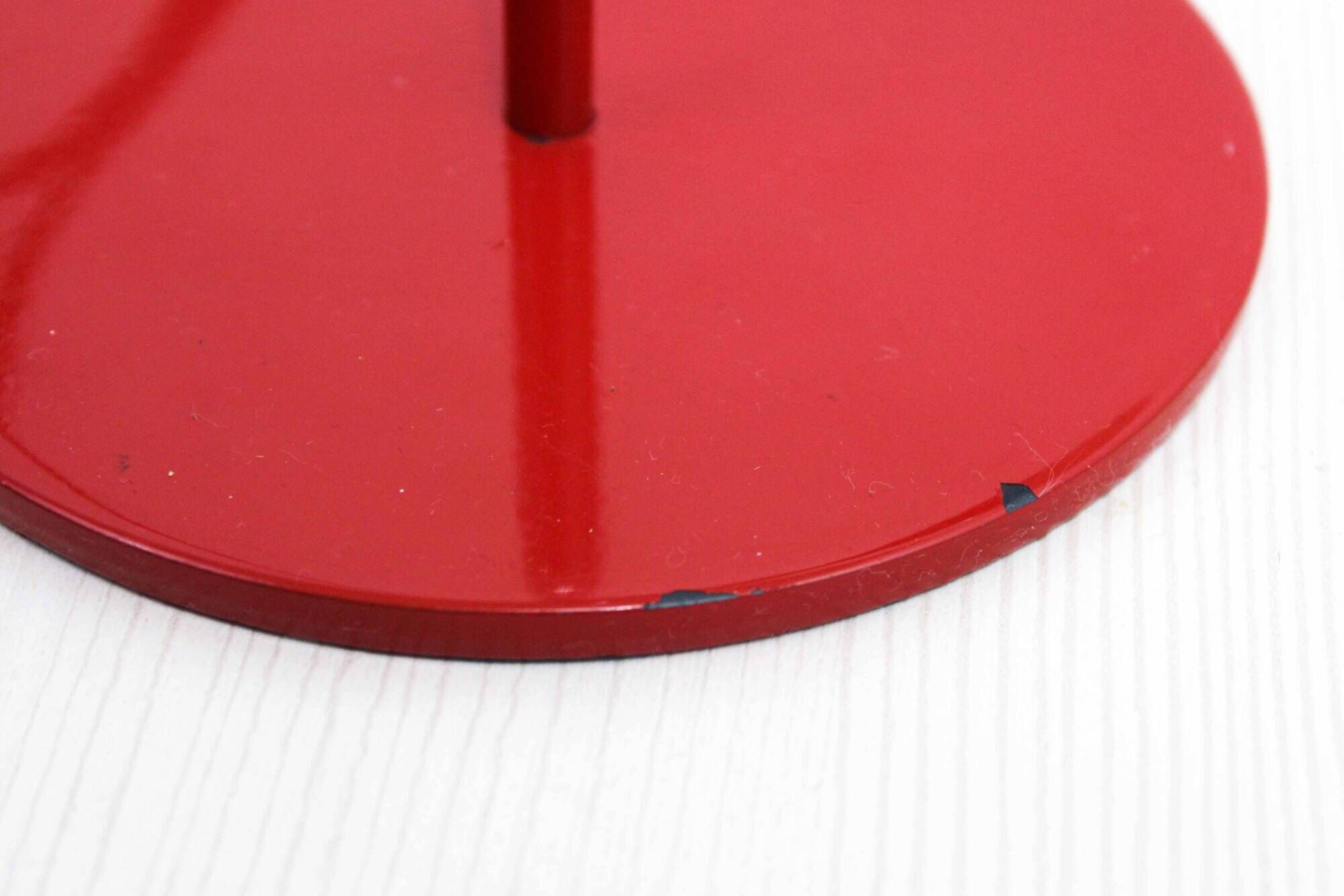 Vintage desk lamp on red metal stem 1970s