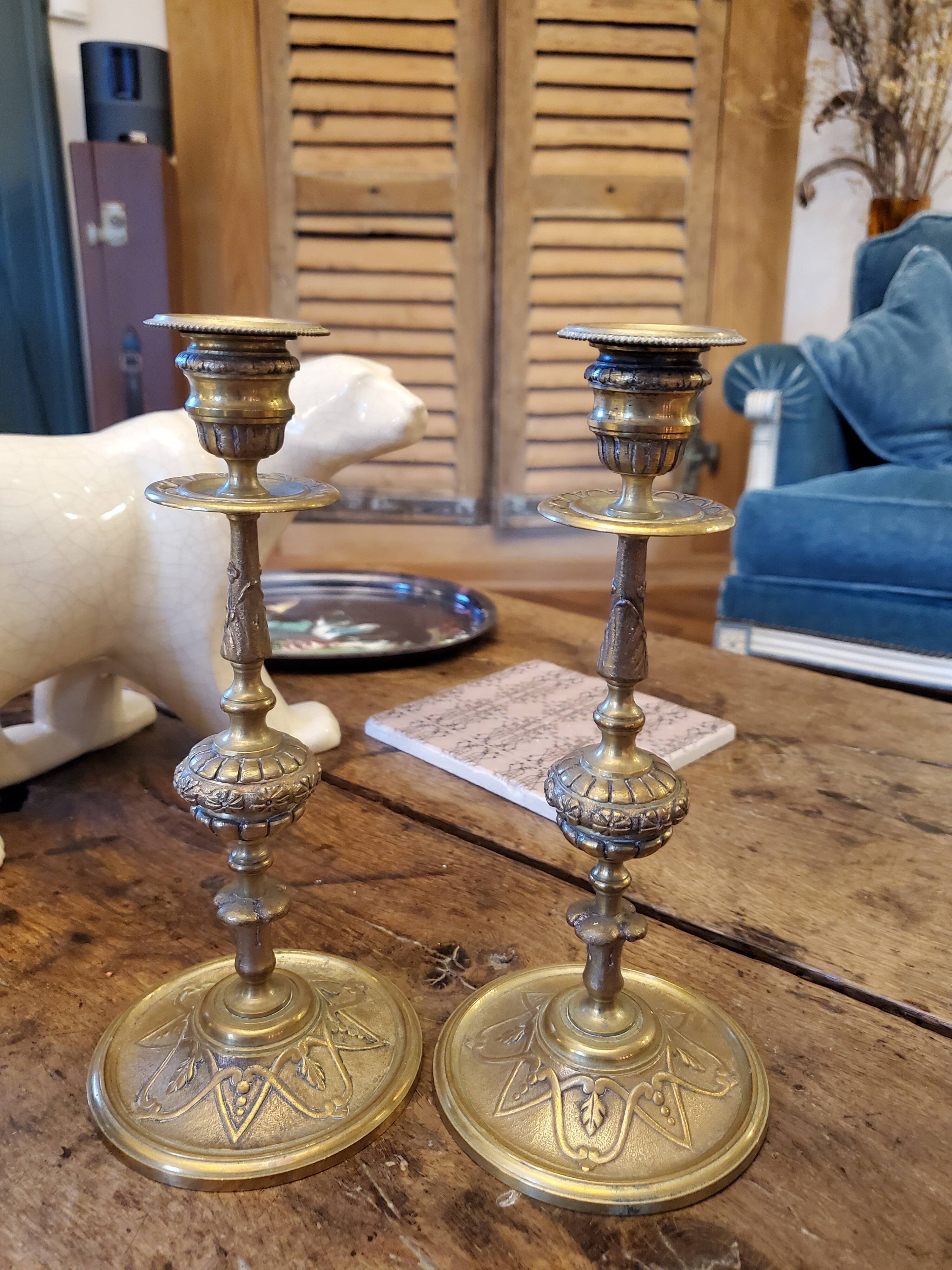 Pair of candle holders