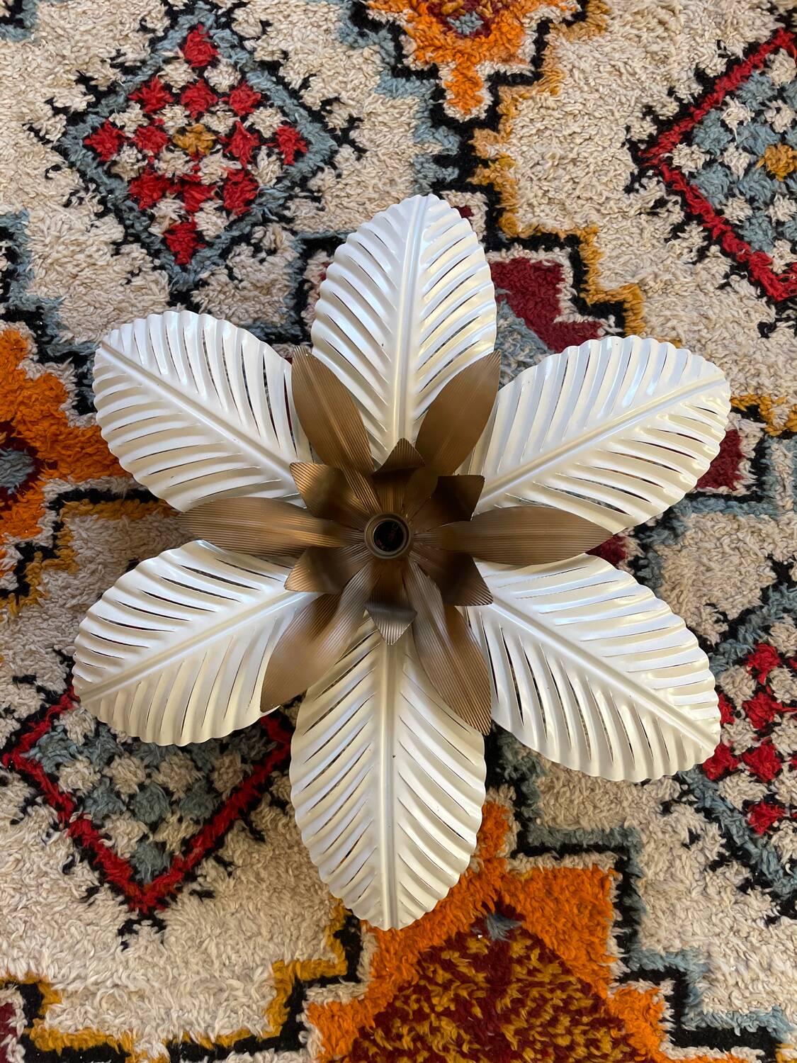 Luminaire floral années 70