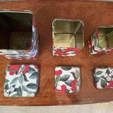 Vintage metal boxes cherry pattern