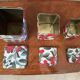 Vintage metal boxes cherry pattern