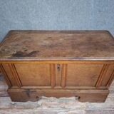 Oak chest with moulded panels – rustic work – 18th century