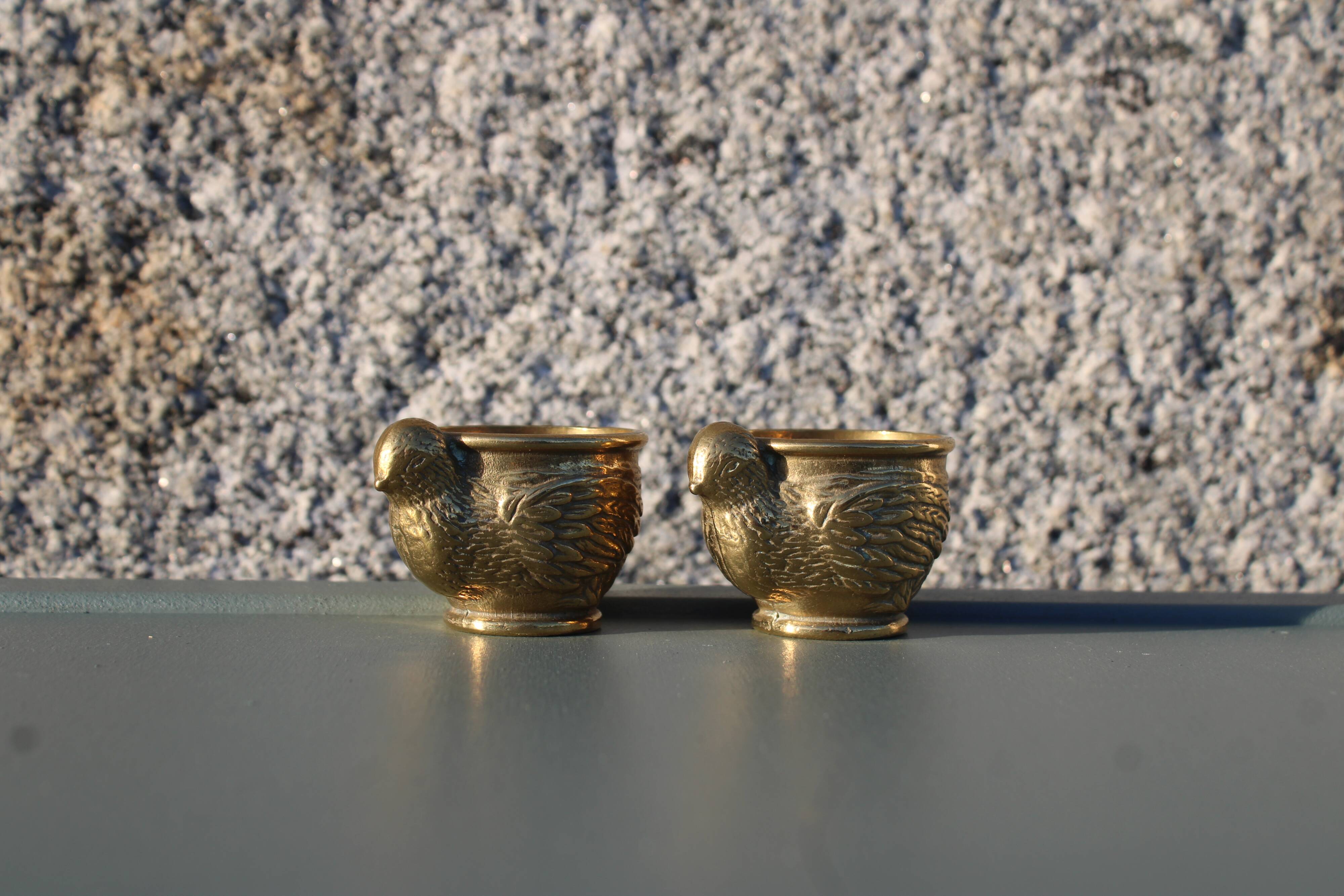 Paire de coquetier laiton