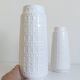 Mid-Century White Glazed West Germany Large Ceramic Vases by Scheurich, 1950s