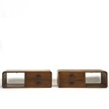 Vintage Danish mid-century floating wall-hung nightstands