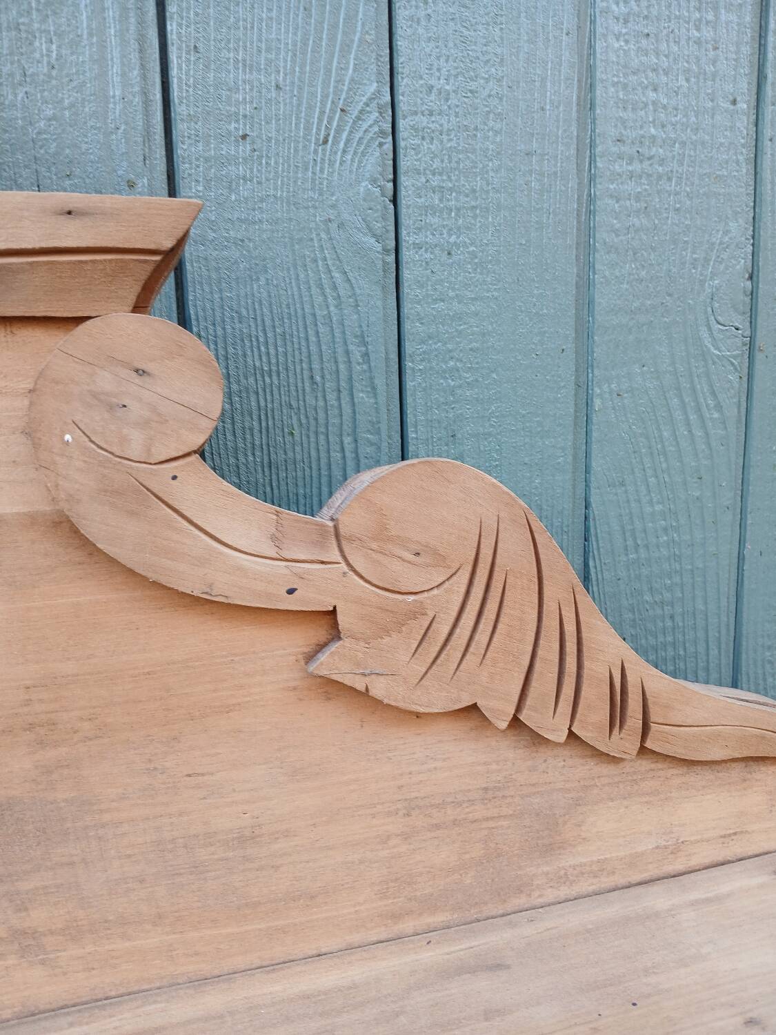 Antique carved wooden shelf