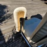 Paire de fauteuils pivotants simili crème
