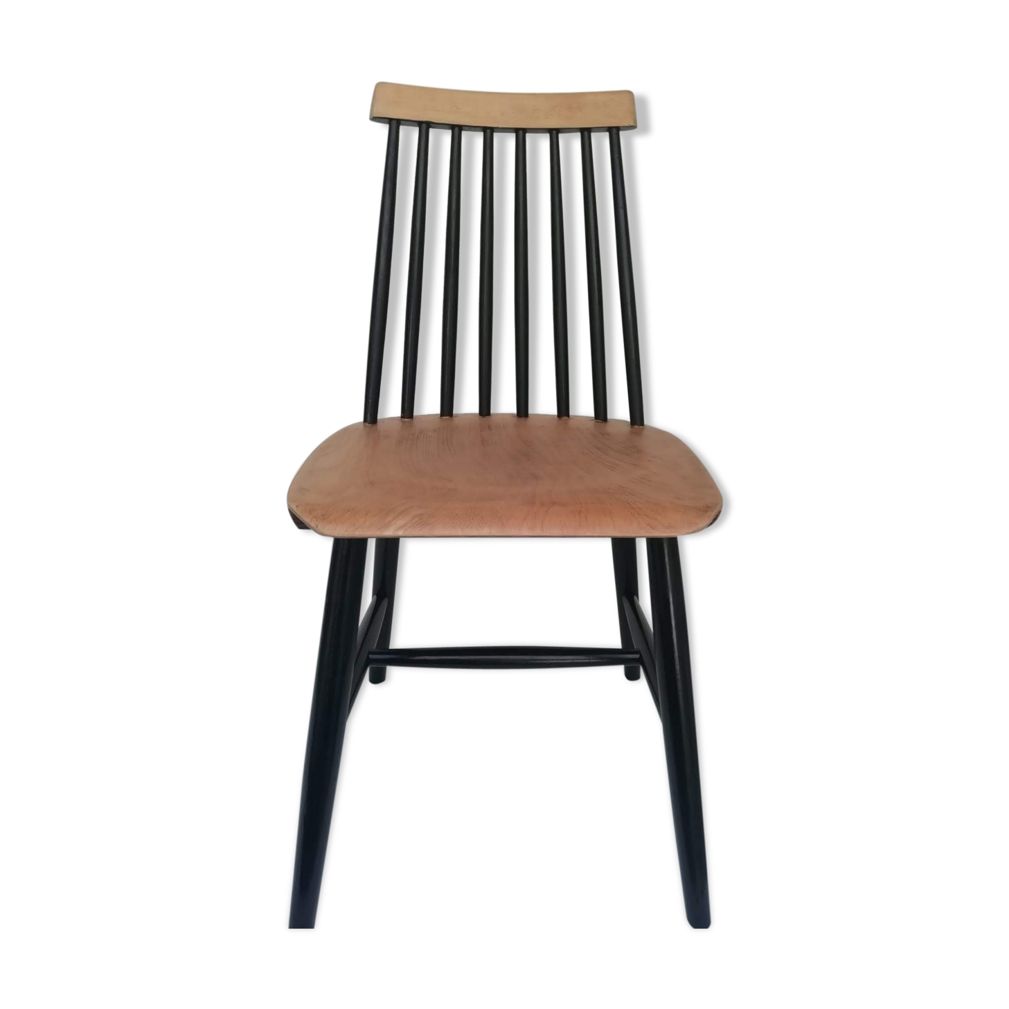 Scandinavian wood and black chair