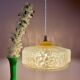 Vintage yellow Clichy glass lampshade pendant light